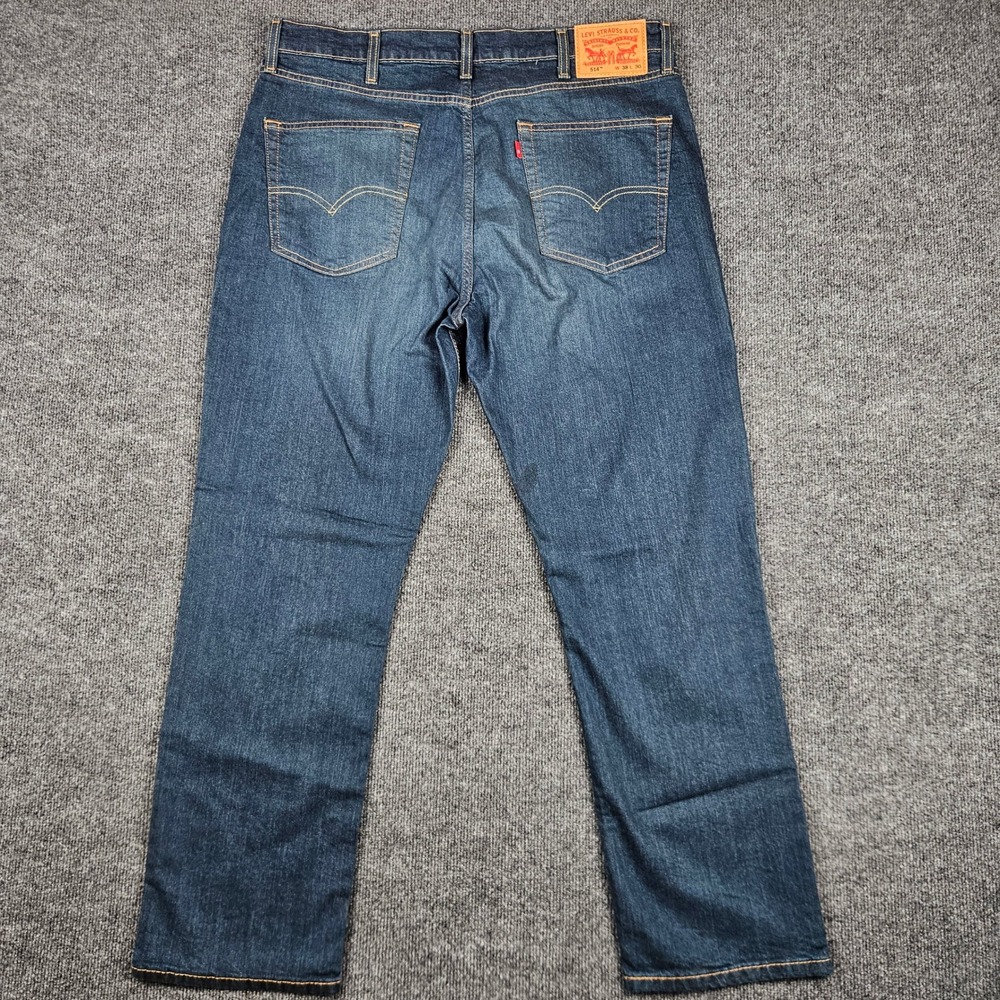 Levis 514 Jeans Mens 38x30 Straight Stretch Fit Dark Wash Blue Denim Red Tab NEW - Picture 8 of 10